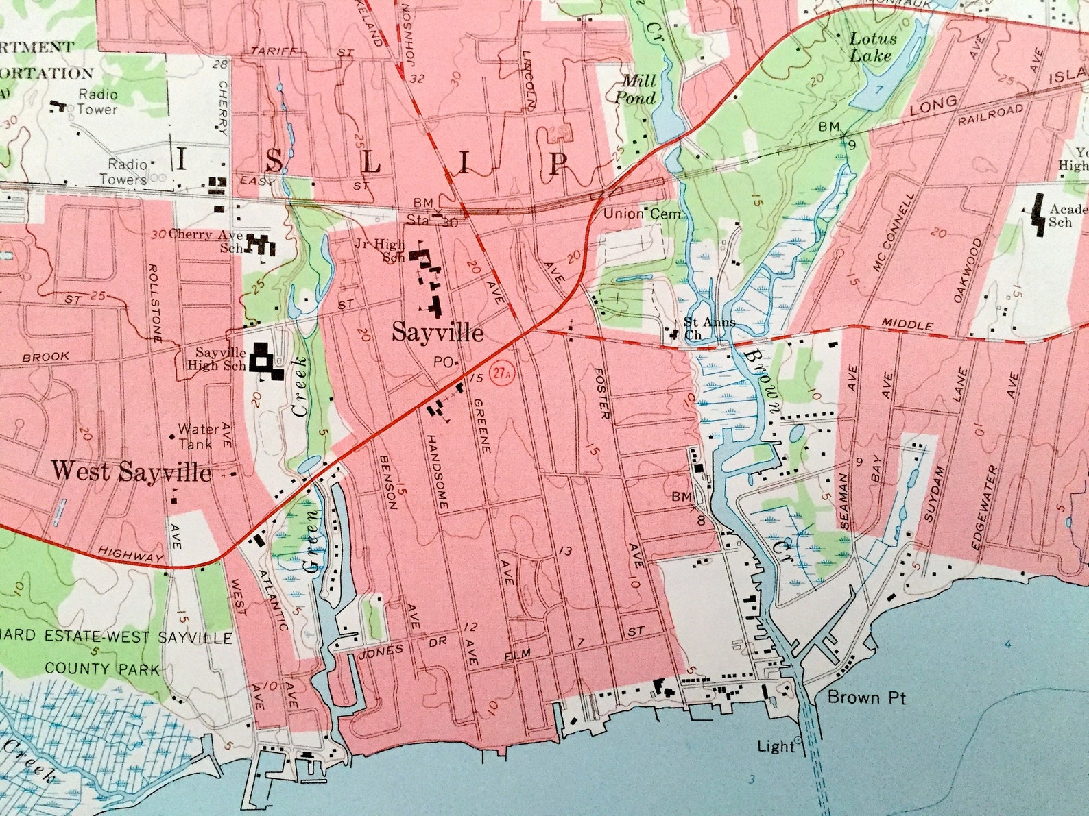 Antique Sayville New York 1967 US Geological Survey Etsy