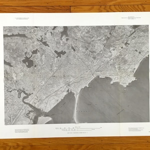 Antike Lynn, Swampscott, Marblehead, Saugus, Salem, Massachusetts 1977 US Geologische Bodenübersicht Karte - Essex County, Nahant, Peabody, MA