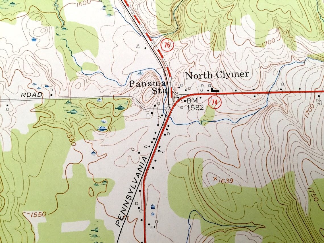 Antique North Clymer New York 1954 US Geological Survey Etsy