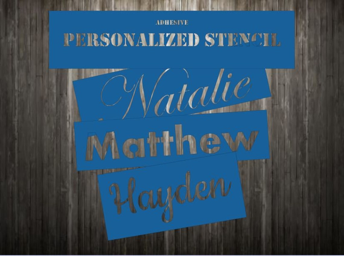 Name Stencil Adhesive Etsy