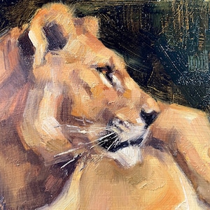 Lioness 3 ORIGINEEL OLIEVERFSCHILDERIJ
