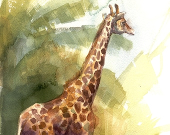 Giraffe ORIGINAL WATERCOLOR