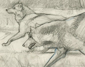 Autumn Run ORIGINAL DRAWING