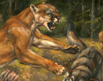 The Tenacity of Wolves ORIGINAL OIL PAINTING