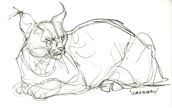 Caracal Gesture ORIGINAL DRAWING