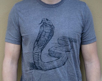 COBRA T-SHIRT GREY, Men's/Unisex Shirt, Fauna Shirts, Fitted quality shirt