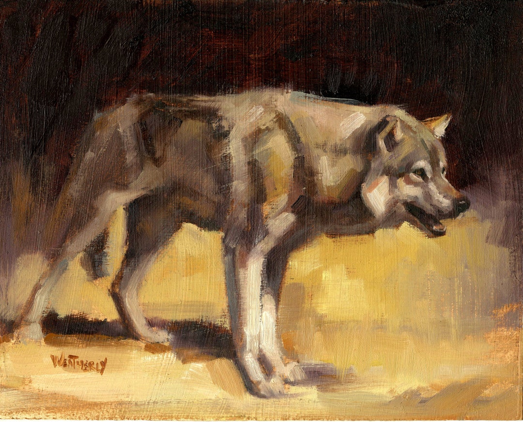 値下げ　原画　狼　オオカミ　絵画　動物画　アクリル画　現代アート　一点物　手描き 値下げ 原画 狼 オオカミ 絵画 動物画 アクリル画 現代アート