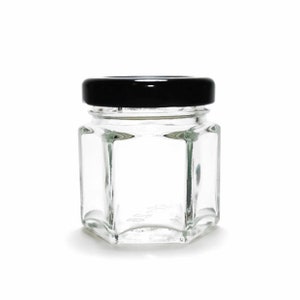 Hexagon Jars | 4oz | Hexagon Glass Candle Jar | Hexagonal Glass Jar | Hexagon Glass Jar | Candle Containers Empty | Candle Jars with Lids