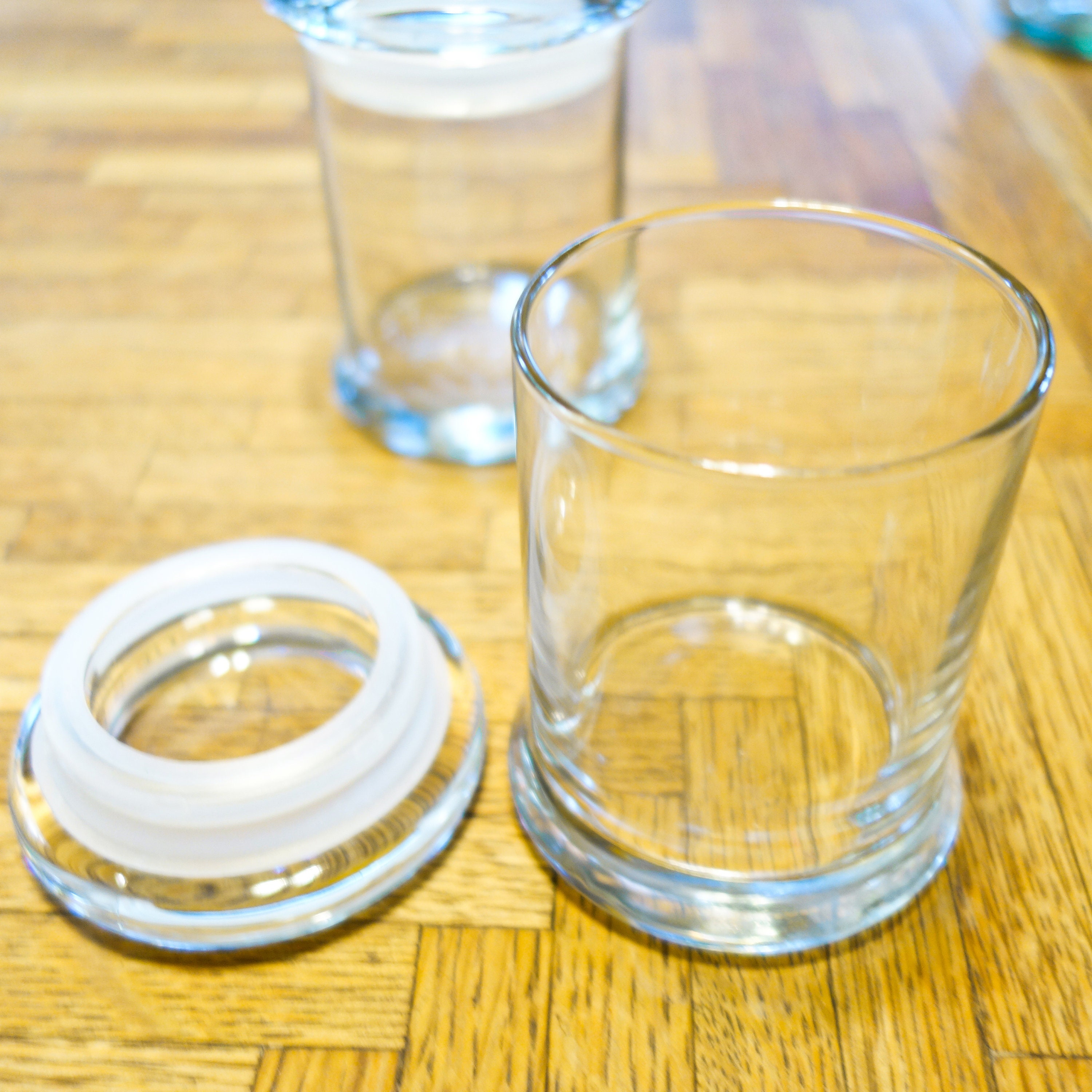 Glass Candle Jar with Glass Lid 8oz Glass Jar Candle Glass Etsy