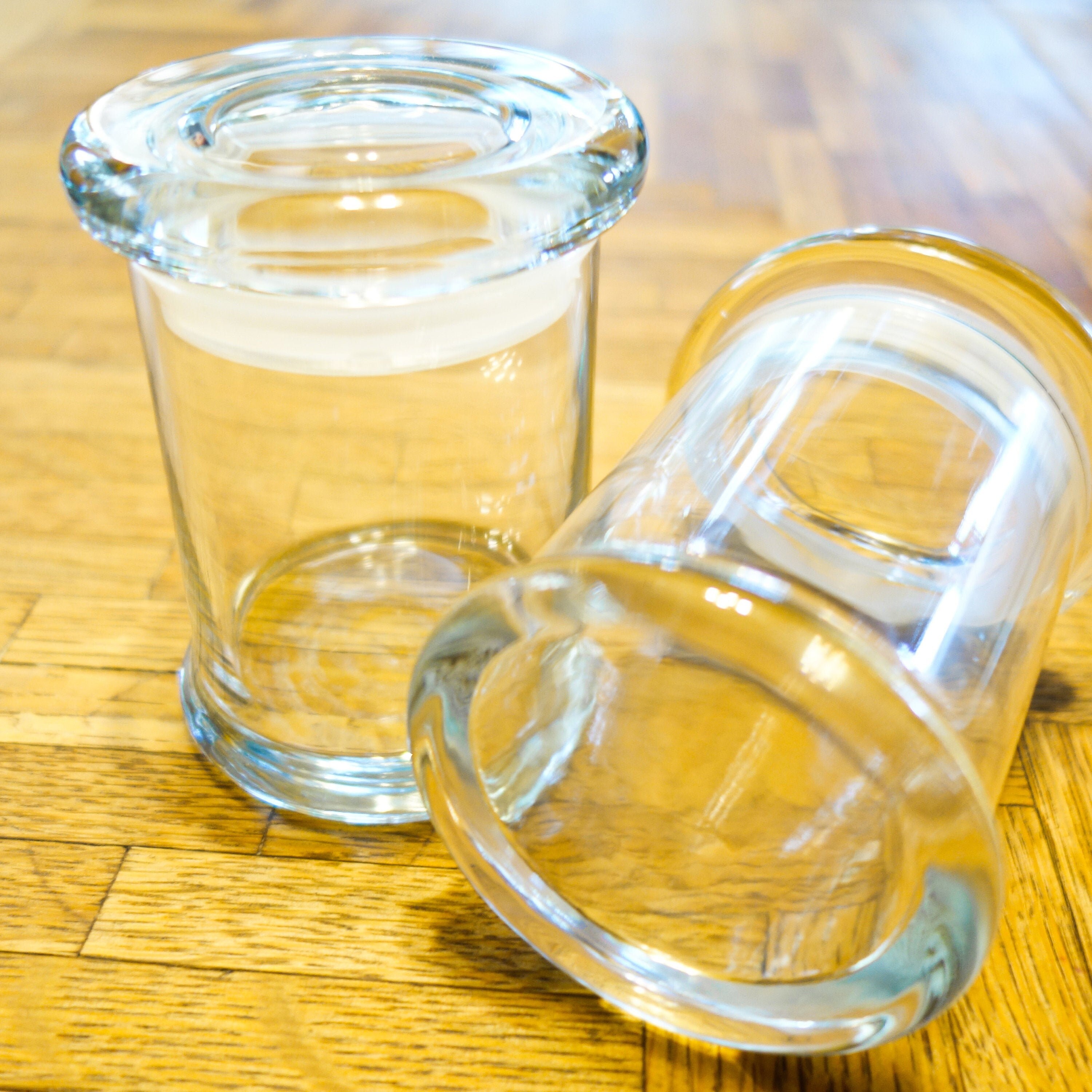 Glass Candle Jar with Glass Lid 8oz Glass Jar Candle Glass Etsy