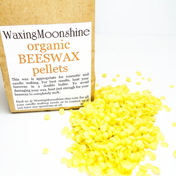 Organic Beeswax Pellets | Beeswax Pastilles | Beeswax for Candle Making | Cosmetic Making Supplies | Candle Making Supplies | Yellow Beeswax