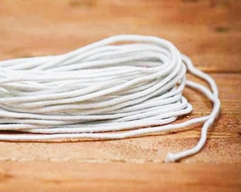Square Braid 3/0 Cotton Candle Wicks, Small Wicks, Cotton Wick, Candle Making Supplies, Beeswax Candle Wick, Candlewicking, Wick in Bulk