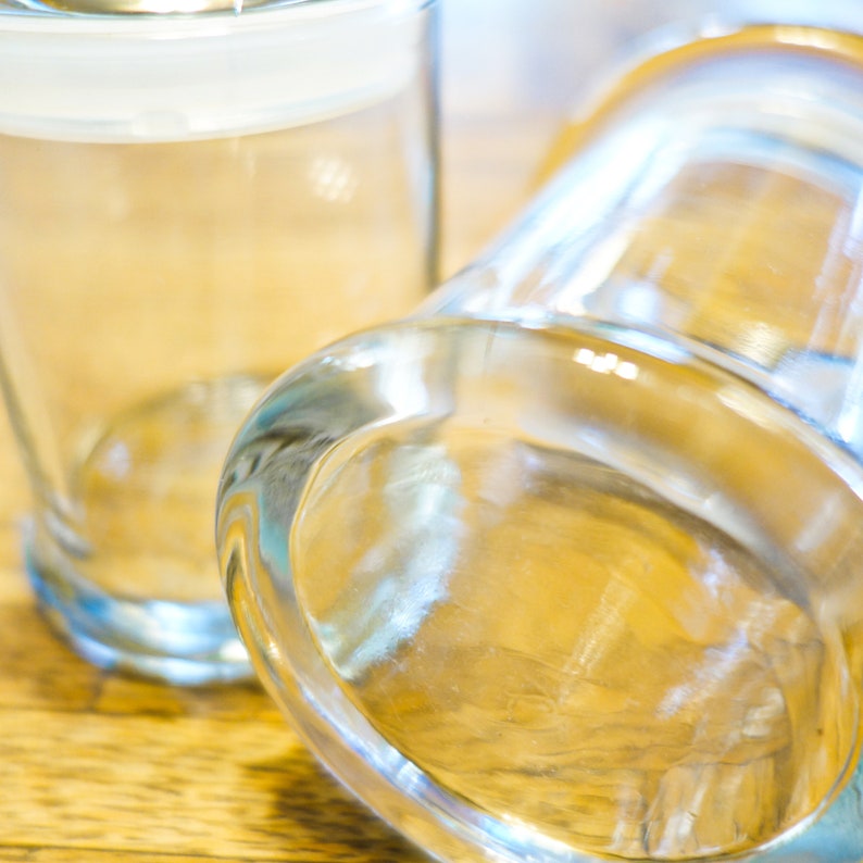 Glass Candle Jar with Glass Lid 8oz Glass Jar Candle Glass Etsy