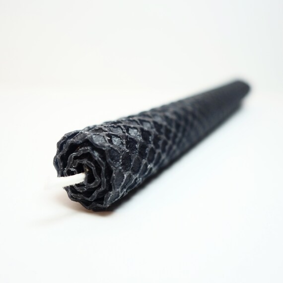 Black Candle Making Kit // Black Candlesticks // Black Beeswax Candle // Black Decor // Goth Candle // Seance Candle // Rolled Candle