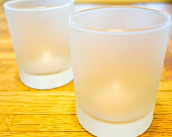 Frosted Candle Jar | Frosted Candle Holder | Candle Glass Jar Empty | Fancy Glass Jars | Candle Containers | Frosted Glass Candle Holder