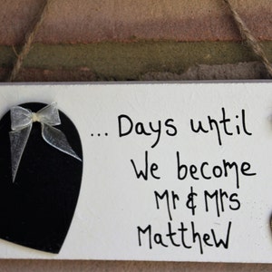 Wedding Countdown Gift Sign-Wedding Gift for Couple-Wedding Gift Personalized-Bride and Groom Gift-Days Until I Do Sign-Days Until Countdown image 4