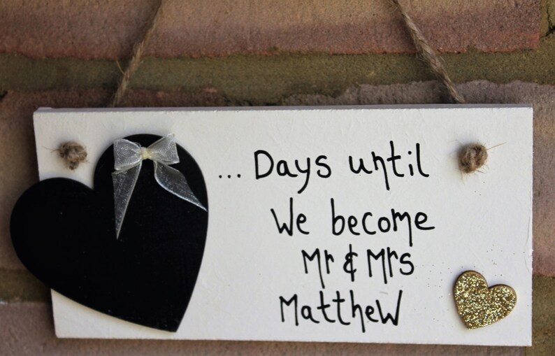 Wedding Countdown Gift Sign-Wedding Gift for Couple-Wedding Gift Personalized-Bride and Groom Gift-Days Until I Do Sign-Days Until Countdown image 4