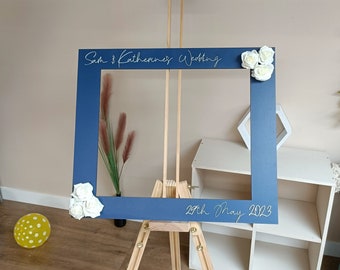 Personalized Wedding Selfie Frame: Laser Cut Photo Booth Prop