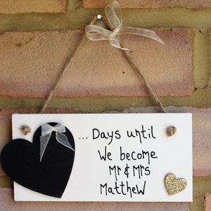 Wedding Countdown Gift Sign-Wedding Gift for Couple-Wedding Gift Personalized-Bride and Groom Gift-Days Until I Do Sign-Days Until Countdown image 2