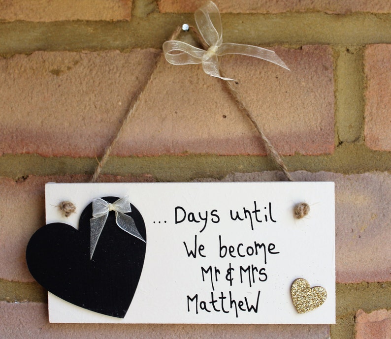 Wedding Countdown Gift Sign-Wedding Gift for Couple-Wedding Gift Personalized-Bride and Groom Gift-Days Until I Do Sign-Days Until Countdown image 2