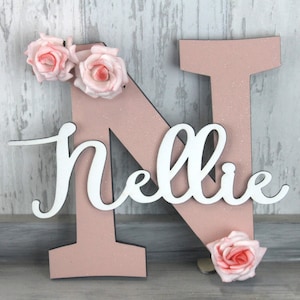 Personalized Nursery Name Sign: Floral MDF Letter, Kids Bedroom Decor