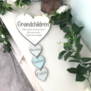 Personalized Grandchildren Wooden Plaque: Grandma Gift, Home Decor