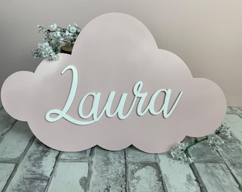 Personalized Cloud Name Light: Handcrafted Nursery Decor