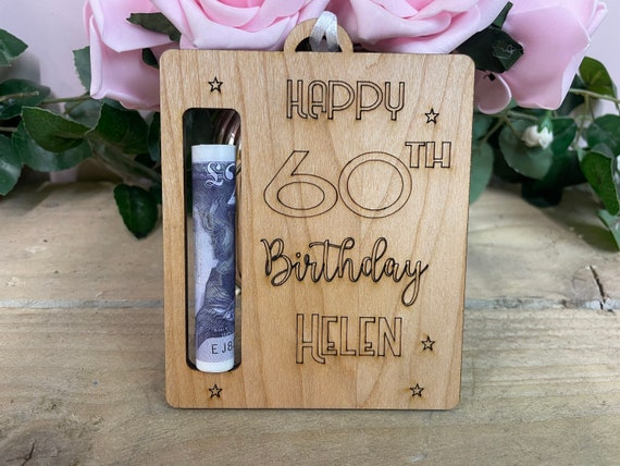 Personalised 60th Money Holder-birthday Money Holder Personalized