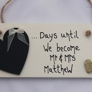 Wedding Countdown Gift Sign-Wedding Gift for Couple-Wedding Gift Personalized-Bride and Groom Gift-Days Until I Do Sign-Days Until Countdown image 5