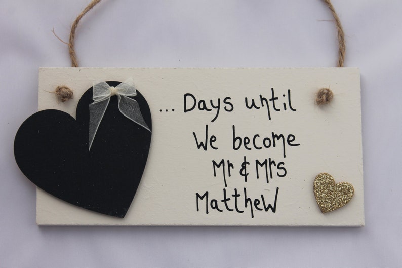 Wedding Countdown Gift Sign-Wedding Gift for Couple-Wedding Gift Personalized-Bride and Groom Gift-Days Until I Do Sign-Days Until Countdown image 5