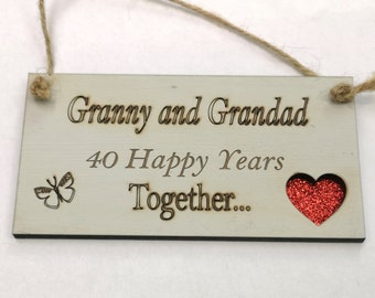 40th Wedding Anniversary Gift-Ruby Wedding Gift-Granny and Grandad Gift-Personalised 40th Ruby wedding Gift -Granny and Grandad 40th