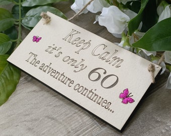 60th Birthday Gift Sign Friend - Tailored Sixty Celebration Keepsake - Plaque Present For Sister