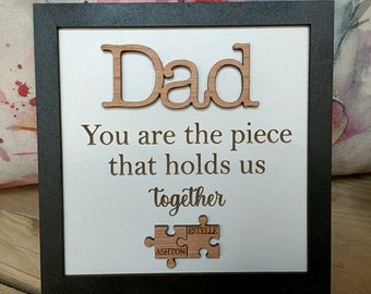 Personalized Dad Sign, Laser Cut MDF & Cherry Wood, Gift for Dad