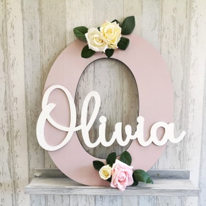 Nursery Name Sign Baby Girl-Playoom Wall Art-Kids Name Sign for Bedroom-Kids Room Decor for Girl-Gift for New Parents To Be-Letter Name Sign