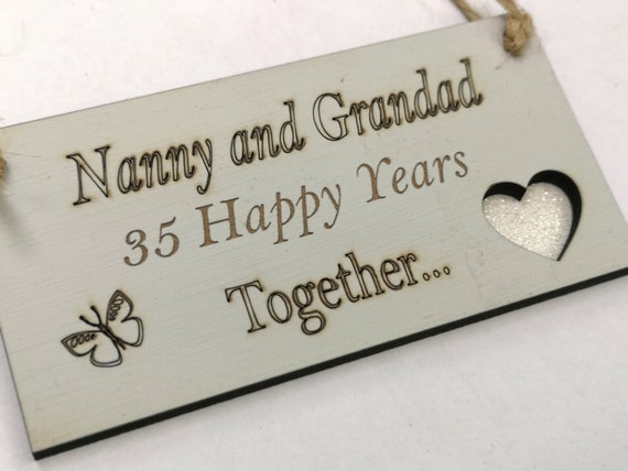 Buy 35th Wedding Anniversary Gift-jade Wedding Gift-nanny and Grandad  Gift-personalised 35th Jade Wedding Gift-nanny and Grandad 35th Jade Online  in India 