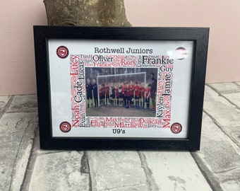 Football Team Award Gift Personalised Engraved Wooden Photo Frame - Sport Team Photo