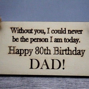 Happy 80th Birthday Dad-80th Birthday Gift-Personalised Plaque Sign-Daddy 80-80th Birthday Card-Birthday Gift-Daddy Birthday-80th Birthday