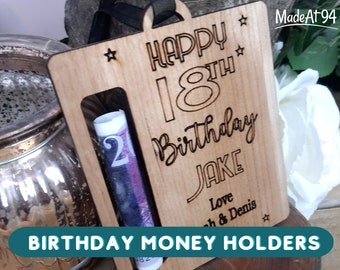 Personalised 18th Money Holder-Birthday Money Holder Personalized-Alternative Cash Envelope-18th Birthday Gift for Kids-Birthday ANY AGE
