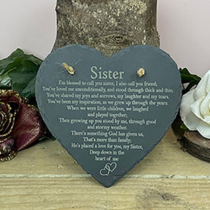 Personalised Gravestone Memorial-Sister Memorial Garden Stone-Grave Decoration for Cemetery-Memorial Remembrance Sister-Grief and Loss Slate