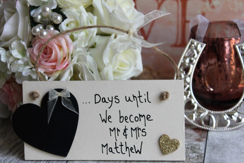 Wedding Countdown Gift Sign-Wedding Gift for Couple-Wedding Gift Personalized-Bride and Groom Gift-Days Until I Do Sign-Days Until Countdown image 1