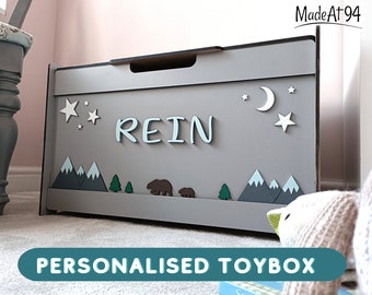 Toybox - Kids Storage Box - Toy Storage-Wooden Toybox - Bedroom Storage Unit  - Playroom Storage- Free Personalisation