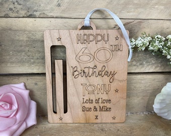 Personalized Birthday Money Holder: Engraved Gift Card Alternative