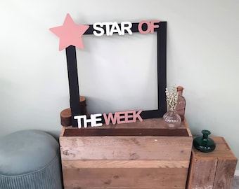 Personalized Star of the Week Selfie Frame: Wooden School Board