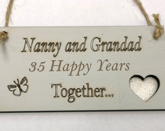 35th Wedding Anniversary Gift-Jade Wedding Gift-Nanny and Grandad Gift-Personalised 35th Jade  Wedding Gift-Nanny and Grandad 35th Jade