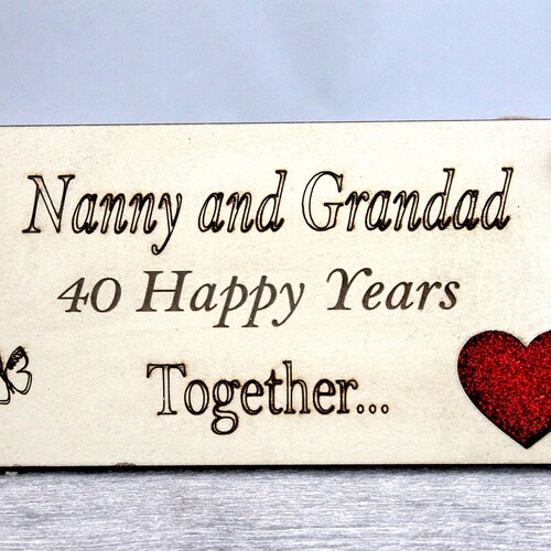 40 Years Togetherwedding Anniversary Gift40th Ruby Etsy