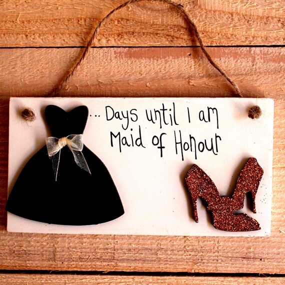 Bridesmaid Shoe Countdown Plaque Wedding Gift Idea