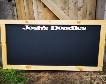 Personalized Outdoor Chalkboard: Natural Wood Frame, Kids Playhouse Accessory