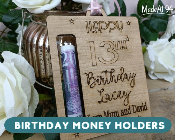 Personalised 13th Money Holder birthday Money Holder Personalized