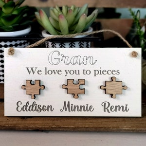 Personalized Gran Sign: Puzzle Piece Gift for Grandma