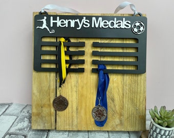 Personalized Football Medal Holder: Achievement Display Plaque